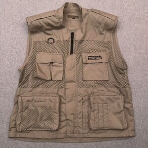 Vintage Panasonic Digital Media Safari Vest XL Tan Padded Photographer Cameraman